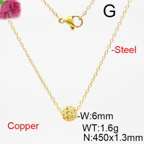 Fashion Copper Necklace  F6N403862abli-L035
