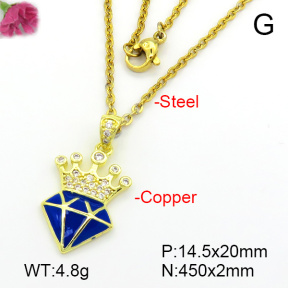 Fashion Copper Necklace  F7N300421bbml-L035