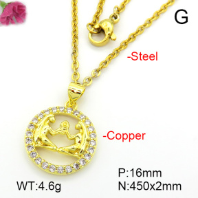 Fashion Copper Necklace  F7N401621vbll-L035