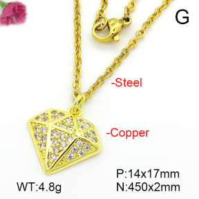 Fashion Copper Necklace  F7N401676vbll-L035