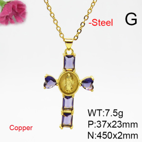 Fashion Copper Necklace  F6N404762ablb-L002