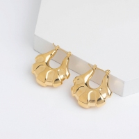 Stainless Steel Earrings Handmade Polished Hollow,Hoop PVD Vacuum Plating Gold WT:10g E:27x30mm GEE000915vhkb-066
