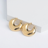 Stainless Steel Earrings Handmade Polished Hollow,Heart PVD Vacuum Plating Gold WT:8.6g E:25x30mm GEE000922vhkb-066