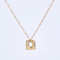 Stainless Steel Necklace Handmade Polished Rectangle PVD Vacuum Plating Gold WT:3.8g P:14x13mm N:2x430mm+50mm(T) GEN001022bhva-066
