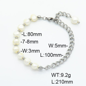 Stainless Steel Bracelet  Cultured Freshwater Pearls  6B3001869vbpb-908