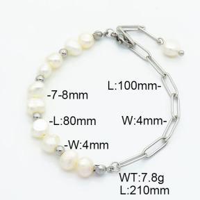 Stainless Steel Bracelet  Cultured Freshwater Pearls  6B3001871vbpb-908