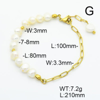 Stainless Steel Bracelet  Cultured Freshwater Pearls  6B3001872bhva-908