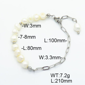 Stainless Steel Bracelet  Cultured Freshwater Pearls  6B3001873vbpb-908