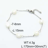 Stainless Steel Bracelet  Cultured Freshwater Pearls  6B3001877vbnb-908