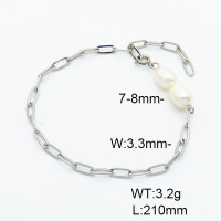 Stainless Steel Bracelet  Cultured Freshwater Pearls  6B3001879vbmb-908