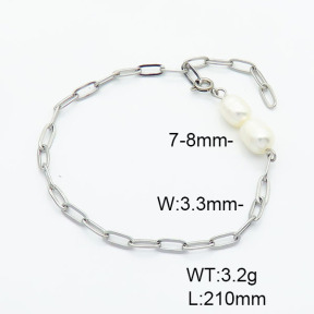 Stainless Steel Bracelet  Cultured Freshwater Pearls  6B3001879vbmb-908
