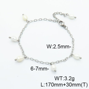 Stainless Steel Bracelet  Cultured Freshwater Pearls  6B3001883vbnl-908