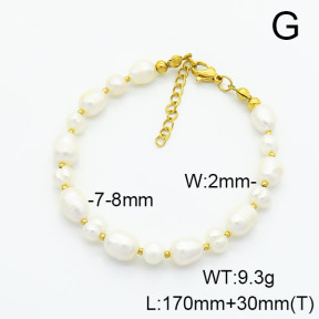 Stainless Steel Bracelet  Cultured Freshwater Pearls  6B3001886vhha-908