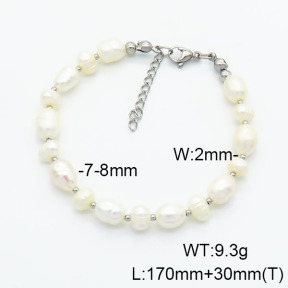 Stainless Steel Bracelet  Cultured Freshwater Pearls  6B3001887bhva-908