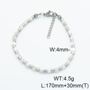 Stainless Steel Bracelet  Conch Shell & Hematite  6B4002478abol-908