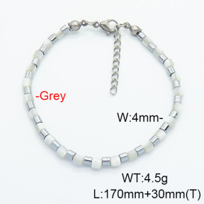 Stainless Steel Bracelet  Conch Shell & Hematite  6B4002482abol-908