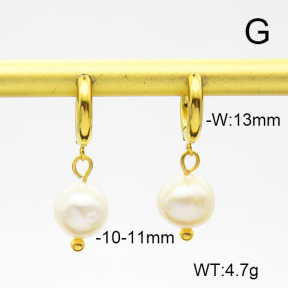 Stainless Steel Earrings  Cultured Freshwater Pearls  6E3002462vbpb-908