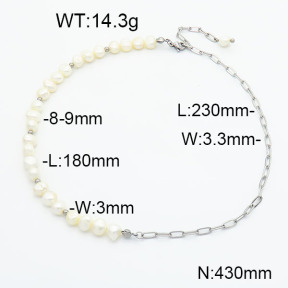 Stainless Steel Necklace  Cultured Freshwater Pearls  6N3001388ahlv-908