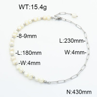 Stainless Steel Necklace  Cultured Freshwater Pearls  6N3001390ahlv-908