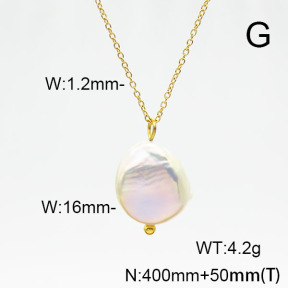 Stainless Steel Necklace  Cultured Freshwater Pearls  6N3001411bbov-908