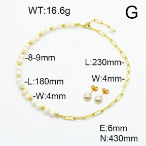 Stainless Steel Sets  Cultured Freshwater Pearls  6S0016291vhol-908