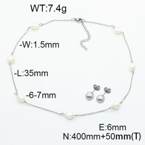 Stainless Steel Sets  Cultured Freshwater Pearls  6S0016298bhia-908