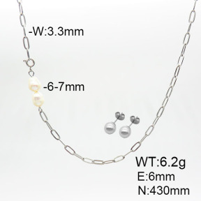 Stainless Steel Sets  Cultured Freshwater Pearls  6S0016300bhva-908