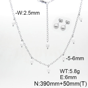 Stainless Steel Sets  Cultured Freshwater Pearls  6S0016302bhil-908