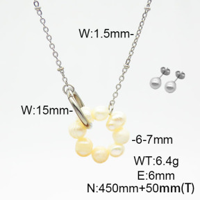 Stainless Steel Sets  Cultured Freshwater Pearls  6S0016308abol-908
