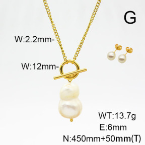 Stainless Steel Sets  Cultured Freshwater Pearls  6S0016313vhhl-908