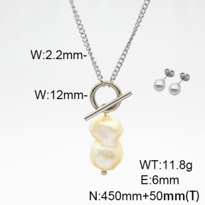 Stainless Steel Sets  Cultured Freshwater Pearls  6S0016314bhva-908