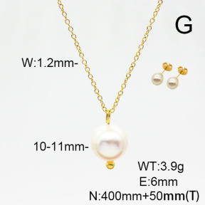 Stainless Steel Sets  Cultured Freshwater Pearls  6S0016315bbml-908