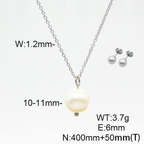 Stainless Steel Sets  Cultured Freshwater Pearls  6S0016316ablb-908