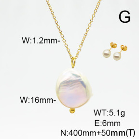 Stainless Steel Sets  Cultured Freshwater Pearls  6S0016317bhbl-908