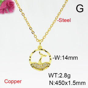 Fashion Copper Necklace  F6N404790vbll-L035