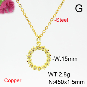 Fashion Copper Necklace  F6N404798vbll-L035
