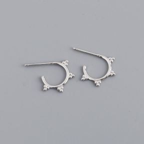 925 Silver Earrings  WT:0.8g  13mm  JE2785bhbm-Y10  EH1408