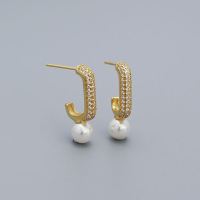 925 Silver Earrings  WT:2.55g  3.5*21.7mm, Pearl:6mm  JE2801ajam-Y05  YHE0540