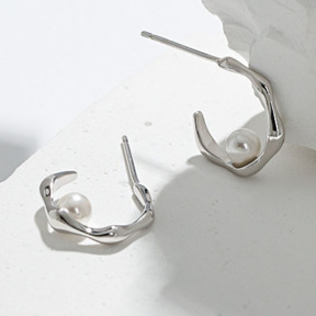 925 Silver Earrings  WT:1.6g  13*2.5mm  JE2927aivb-Y18  EA682