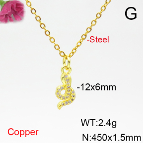 Fashion Copper Necklace  F6N404886vbll-L035