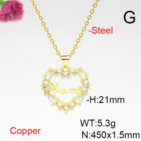 Fashion Copper Necklace  F6N404942ablb-L017