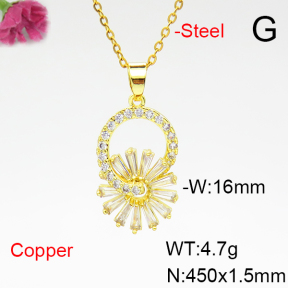 Fashion Copper Necklace  F6N404973ablb-L017