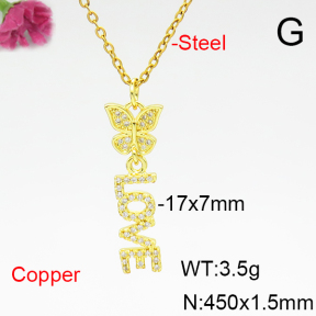 Fashion Copper Necklace  F6N404976aajl-L017