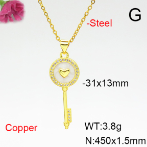 Fashion Copper Necklace  F6N404982aajl-L017