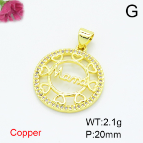 Fashion Copper Pendant  F6P400292baka-L017