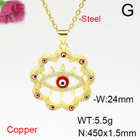 Fashion Copper Necklace  F6N404993ablb-L002