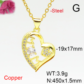 Fashion Copper Necklace  F6N405022vail-L002