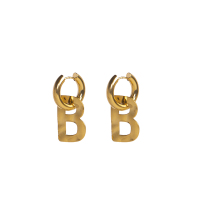 Stainless Steel Earrings  Handmade Polished  Letter B  PVD Vacuum Plating Gold  WT:11.7g  E:24x15mm  GEE001025vhkb-066
