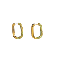 Stainless Steel Earrings  Czech Stones,Handmade Polished  Hoop  PVD Vacuum Plating Gold  WT:9.2g  E:27x20mm  GEE001027vhmv-066