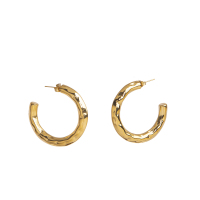 Stainless Steel Earrings  Handmade Polished  Hoop  PVD Vacuum Plating Gold  WT:19.2g  E:40mm  GEE001028vhkb-066